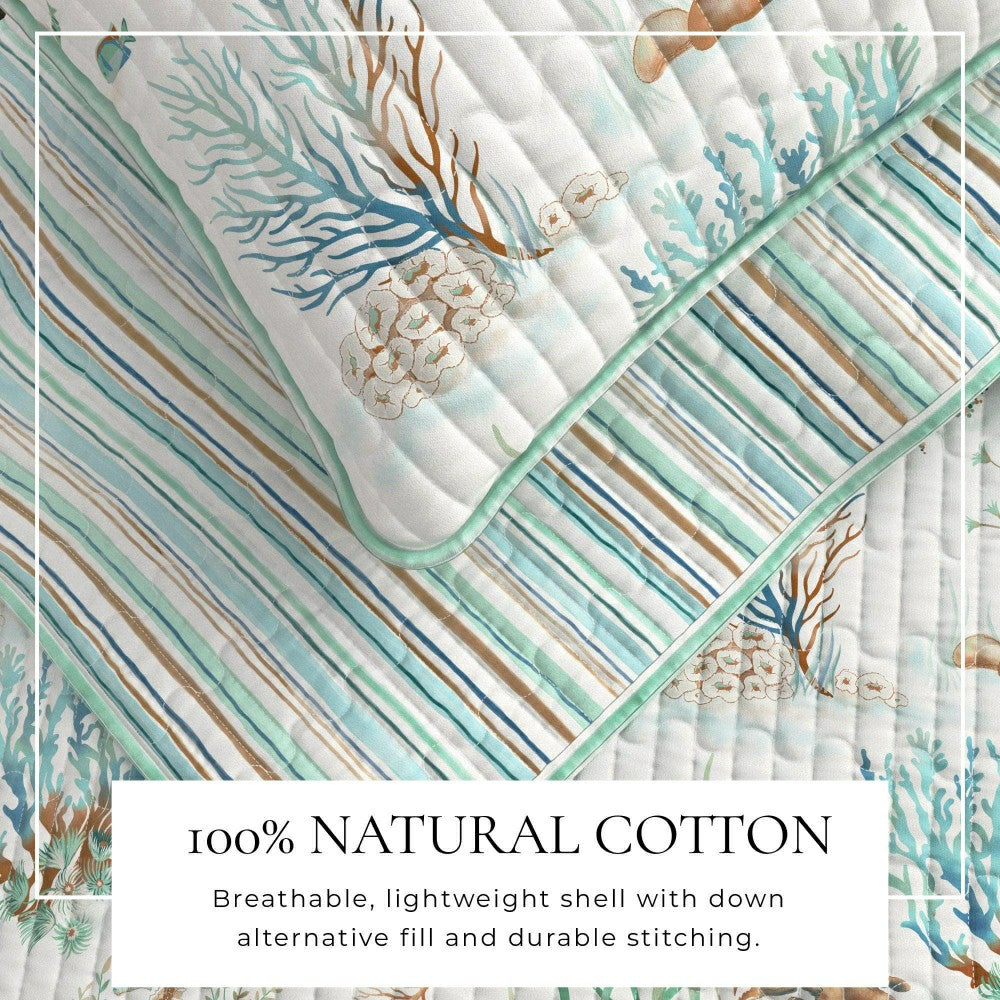 Santa Barbara Coastal Printed Cotton Quilt Set | Plow & Hearth