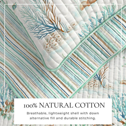 Santa Barbara Coastal Printed Cotton Quilt Set | Plow & Hearth
