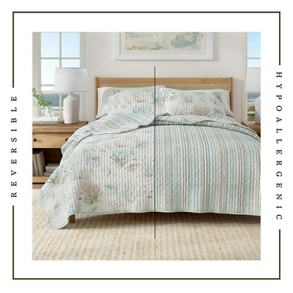 Santa Barbara Coastal Printed Cotton Quilt Set | Plow & Hearth