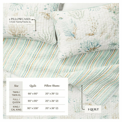 Santa Barbara Coastal Printed Cotton Quilt Set | Plow & Hearth