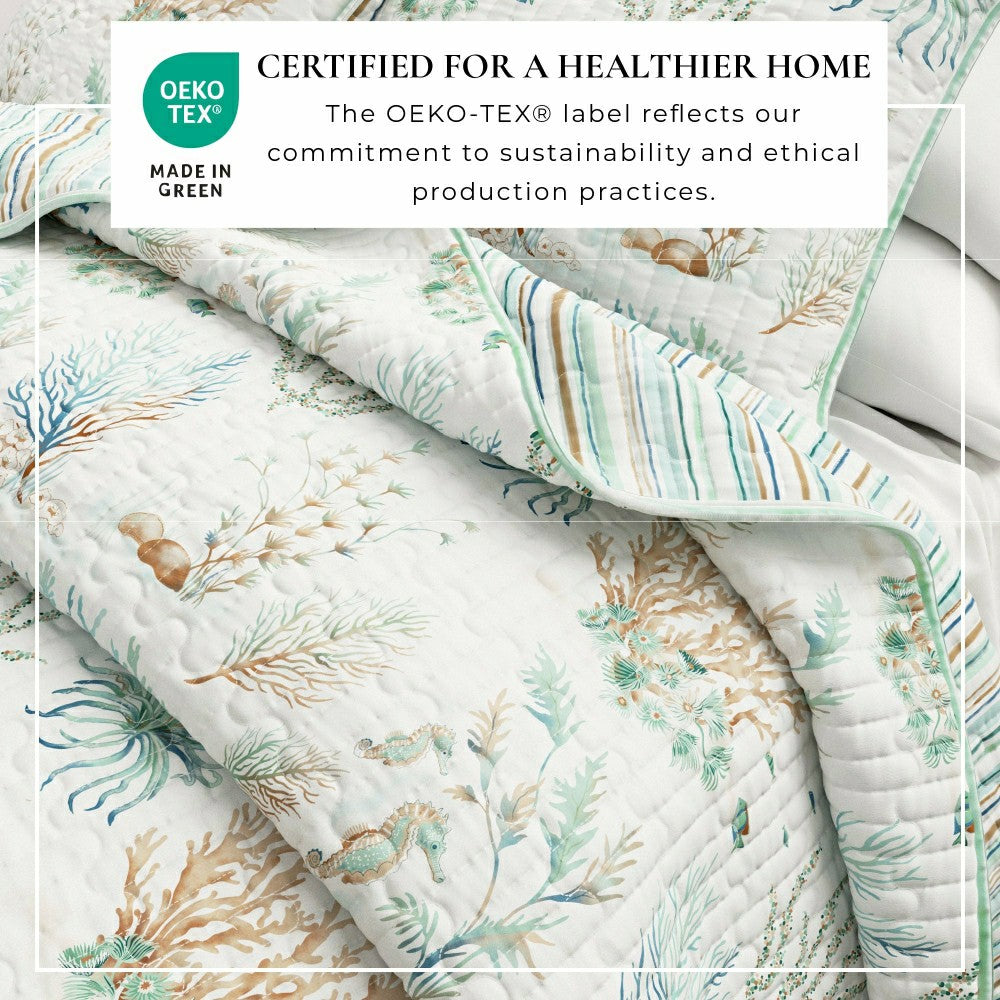 Santa Barbara Coastal Printed Cotton Quilt Set | Plow & Hearth