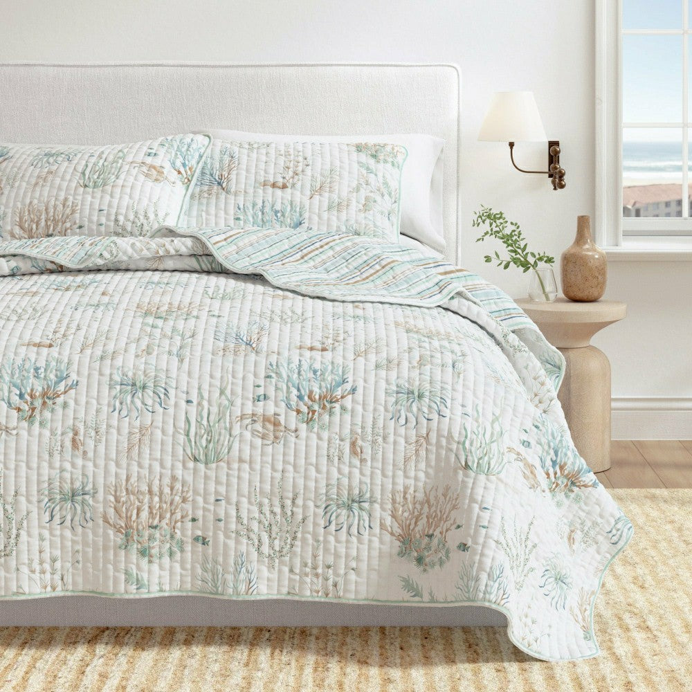 Santa Barbara Coastal Printed Cotton Quilt Set | Plow & Hearth