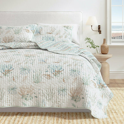 Santa Barbara Coastal Printed Cotton Quilt Set | Plow & Hearth