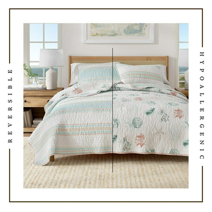 St. Augustine Coastal Printed Cotton Quilt Set | Plow & Hearth