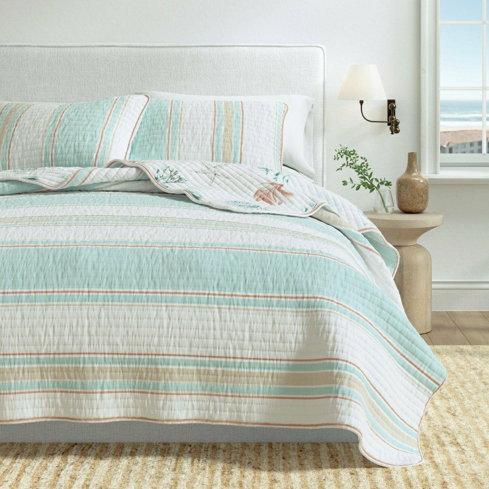 St. Augustine Coastal Printed Cotton Quilt Set | Plow & Hearth
