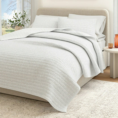 Cotton Honeycomb Waffle Garment Washed Quilt Set | Plow & Hearth