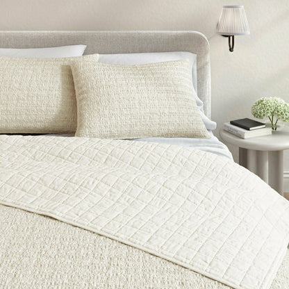 Cotton Honeycomb Waffle Garment Washed Quilt Set | Plow & Hearth
