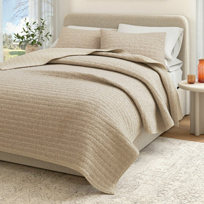 Cotton Honeycomb Waffle Garment Washed Quilt Set | Plow & Hearth