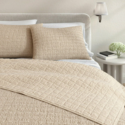 Cotton Honeycomb Waffle Garment Washed Quilt Set | Plow & Hearth