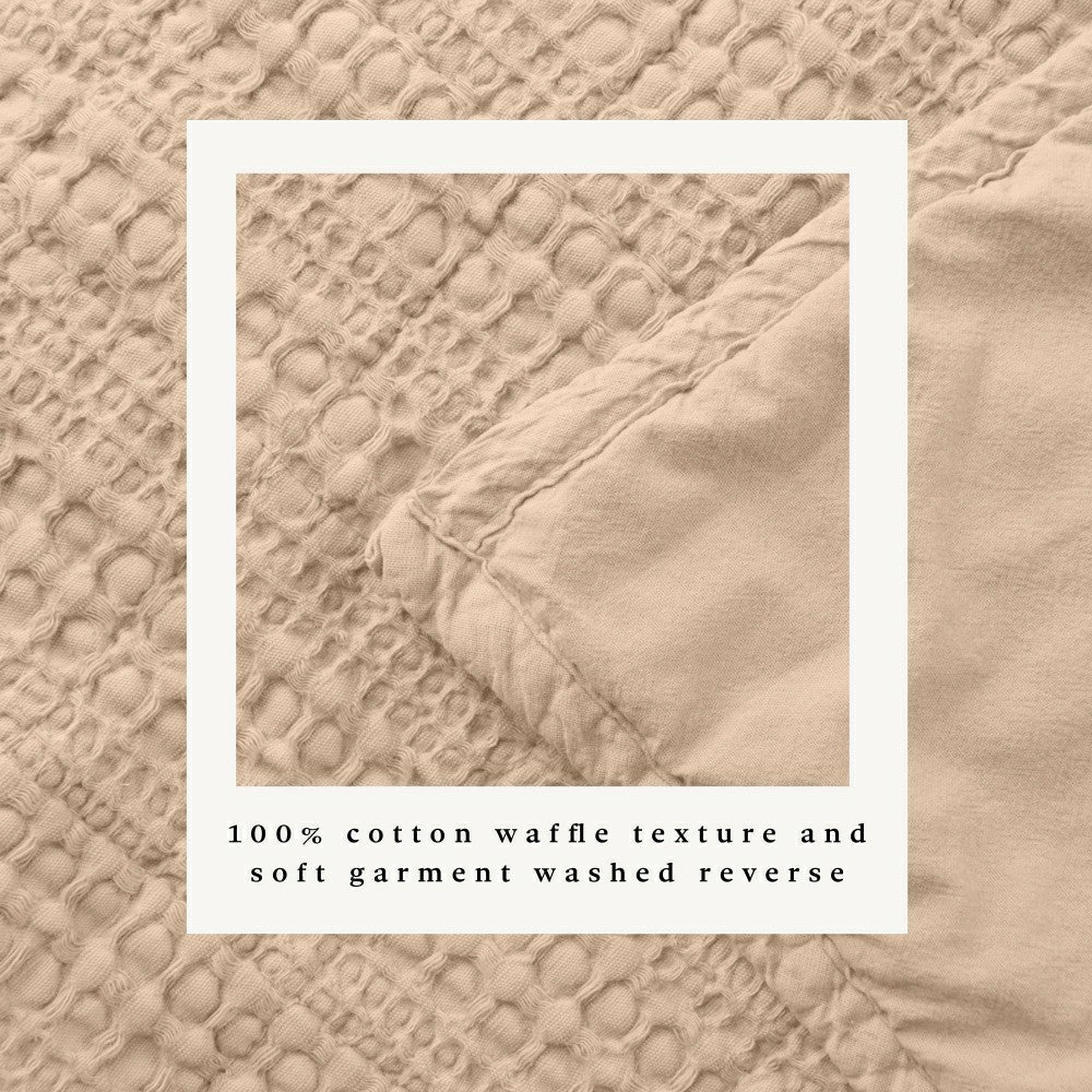 Cotton Honeycomb Waffle Garment Washed Quilt Set | Plow & Hearth