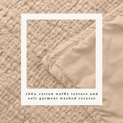 Cotton Honeycomb Waffle Garment Washed Quilt Set | Plow & Hearth