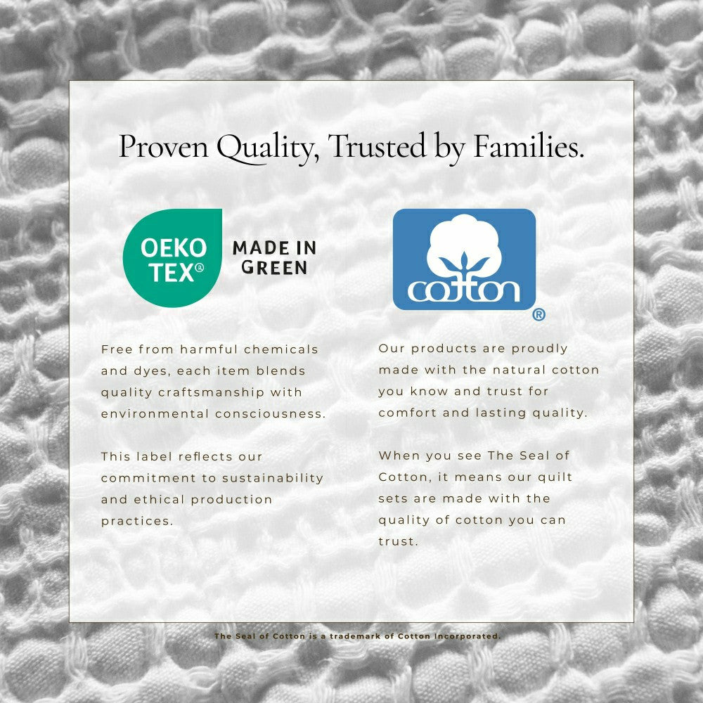 Cotton Honeycomb Waffle Garment Washed Quilt Set | Plow & Hearth