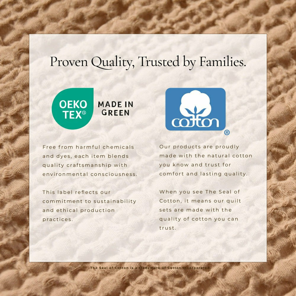 Cotton Honeycomb Waffle Garment Washed Quilt Set | Plow & Hearth