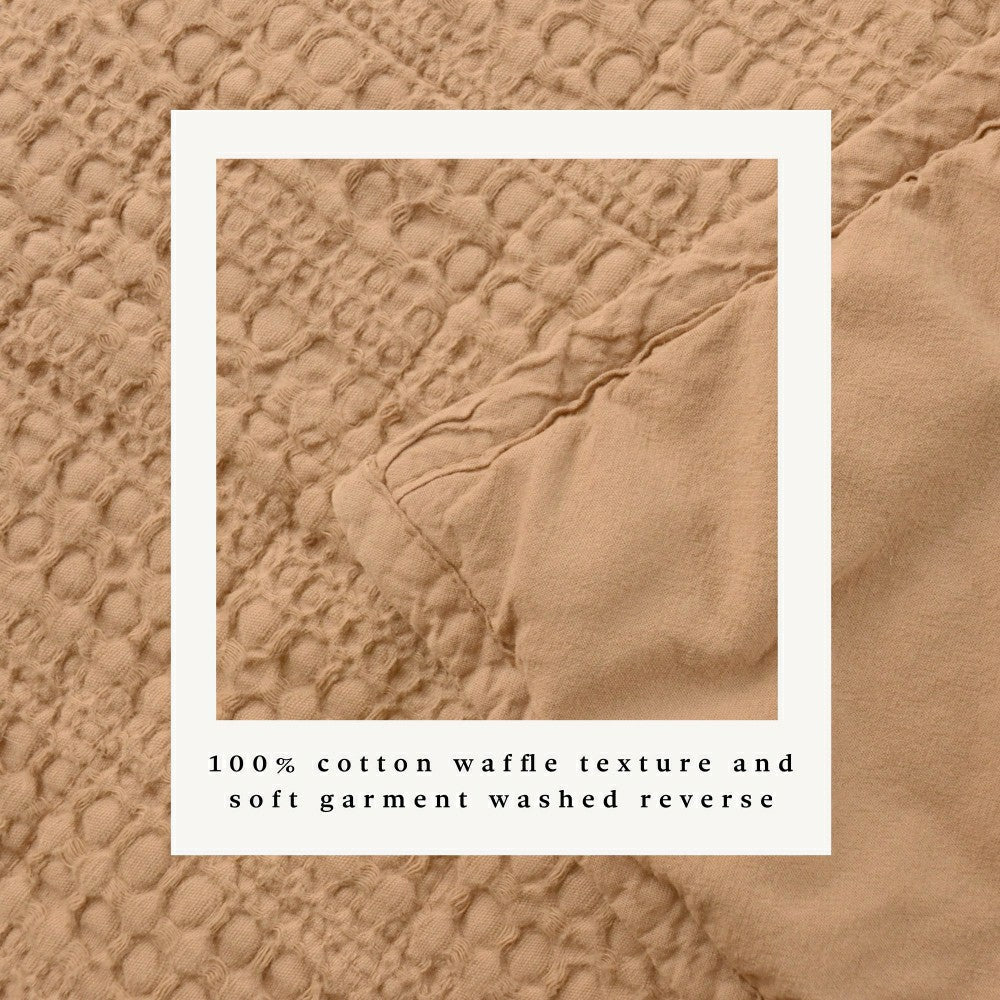 Cotton Honeycomb Waffle Garment Washed Quilt Set | Plow & Hearth