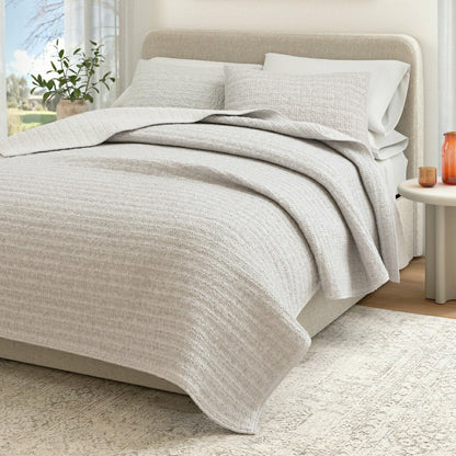 Cotton Honeycomb Waffle Garment Washed Quilt Set | Plow & Hearth