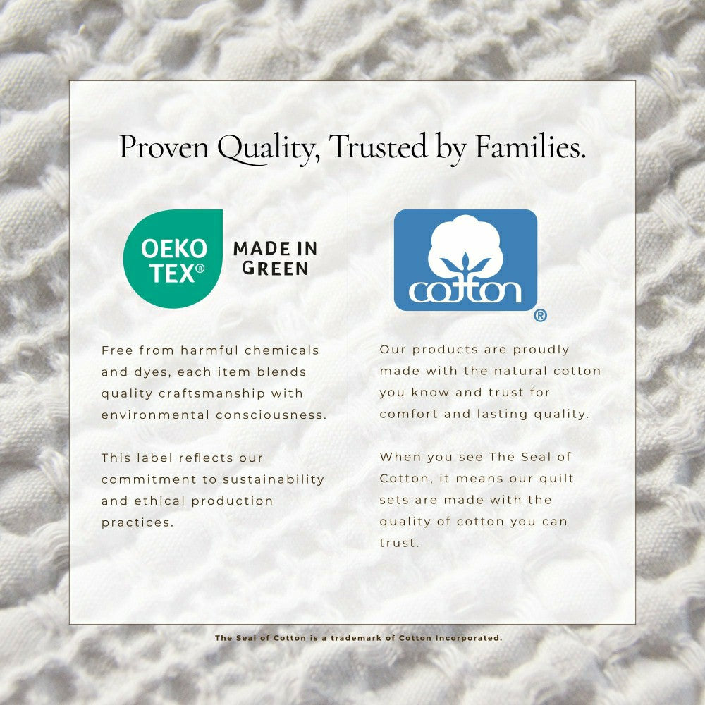 Cotton Honeycomb Waffle Garment Washed Quilt Set | Plow & Hearth