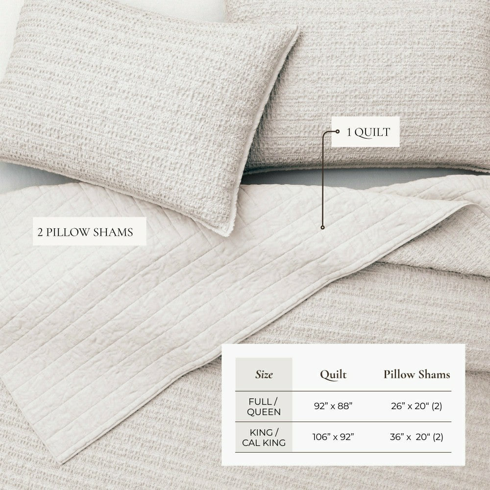 Cotton Honeycomb Waffle Garment Washed Quilt Set | Plow & Hearth