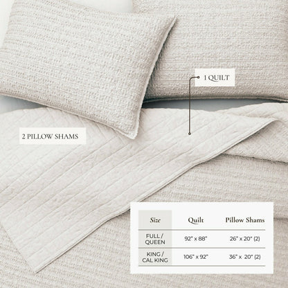 Cotton Honeycomb Waffle Garment Washed Quilt Set | Plow & Hearth