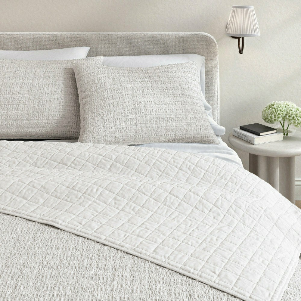 Cotton Honeycomb Waffle Garment Washed Quilt Set | Plow & Hearth