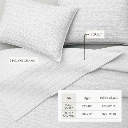 Cotton Honeycomb Waffle Garment Washed Quilt Set | Plow & Hearth