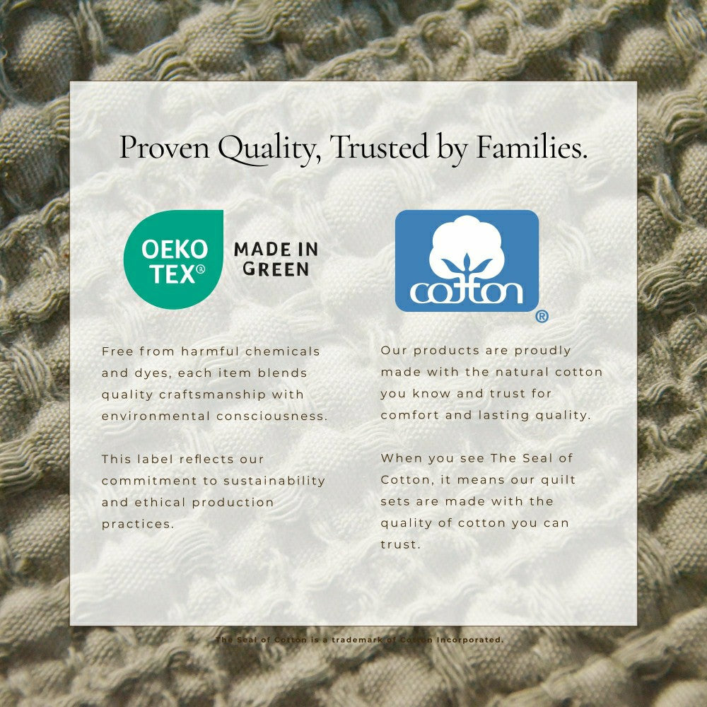 Cotton Honeycomb Waffle Garment Washed Quilt Set | Plow & Hearth