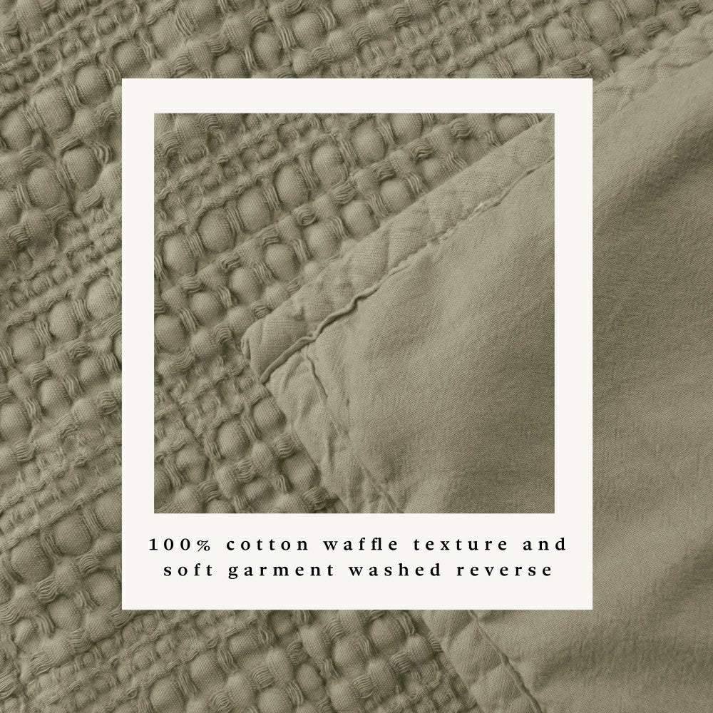 Cotton Honeycomb Waffle Garment Washed Quilt Set | Plow & Hearth
