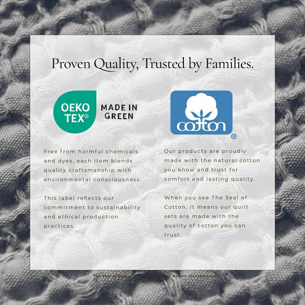 Cotton Honeycomb Waffle Garment Washed Quilt Set | Plow & Hearth