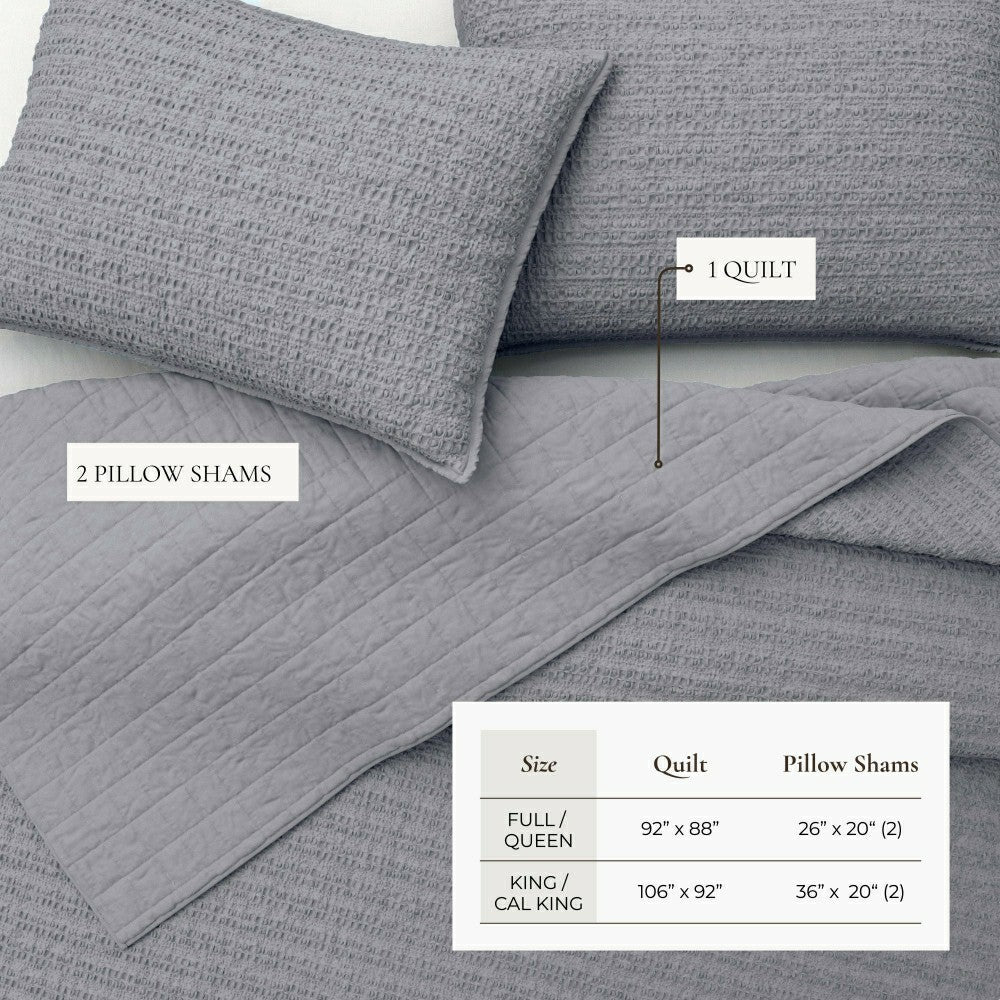 Cotton Honeycomb Waffle Garment Washed Quilt Set | Plow & Hearth