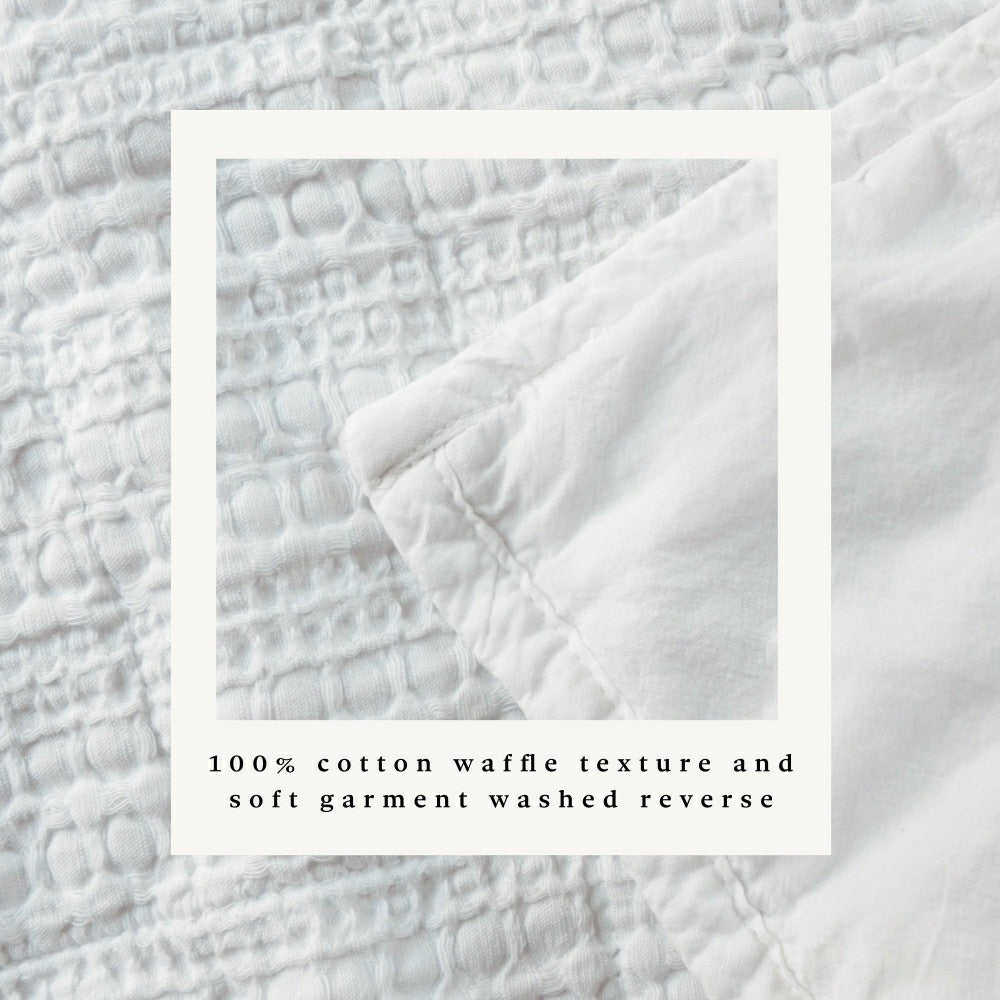 Cotton Honeycomb Waffle Garment Washed Quilt Set | Plow & Hearth