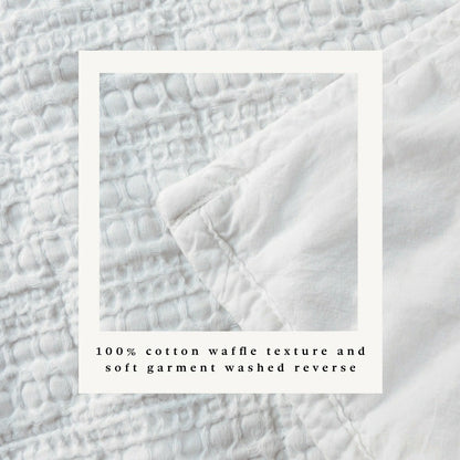 Cotton Honeycomb Waffle Garment Washed Quilt Set | Plow & Hearth