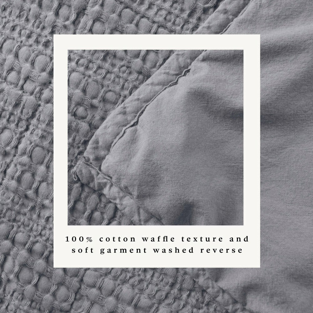 Cotton Honeycomb Waffle Garment Washed Quilt Set | Plow & Hearth
