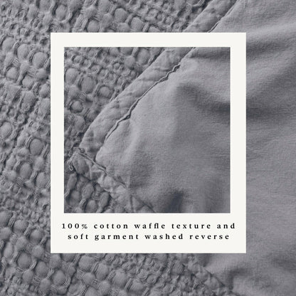 Cotton Honeycomb Waffle Garment Washed Quilt Set | Plow & Hearth