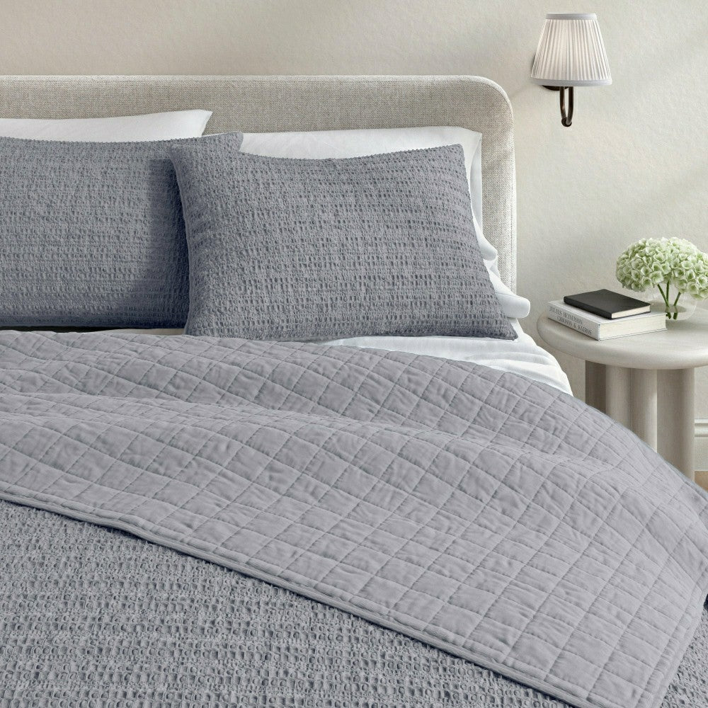Cotton Honeycomb Waffle Garment Washed Quilt Set | Plow & Hearth