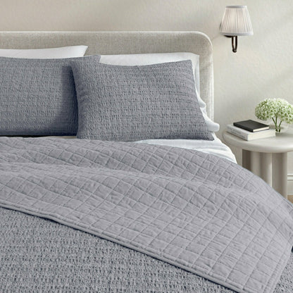 Cotton Honeycomb Waffle Garment Washed Quilt Set | Plow & Hearth