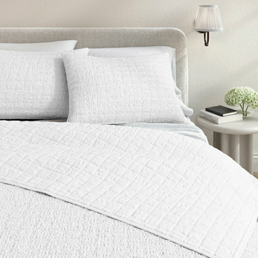 Cotton Honeycomb Waffle Garment Washed Quilt Set | Plow & Hearth