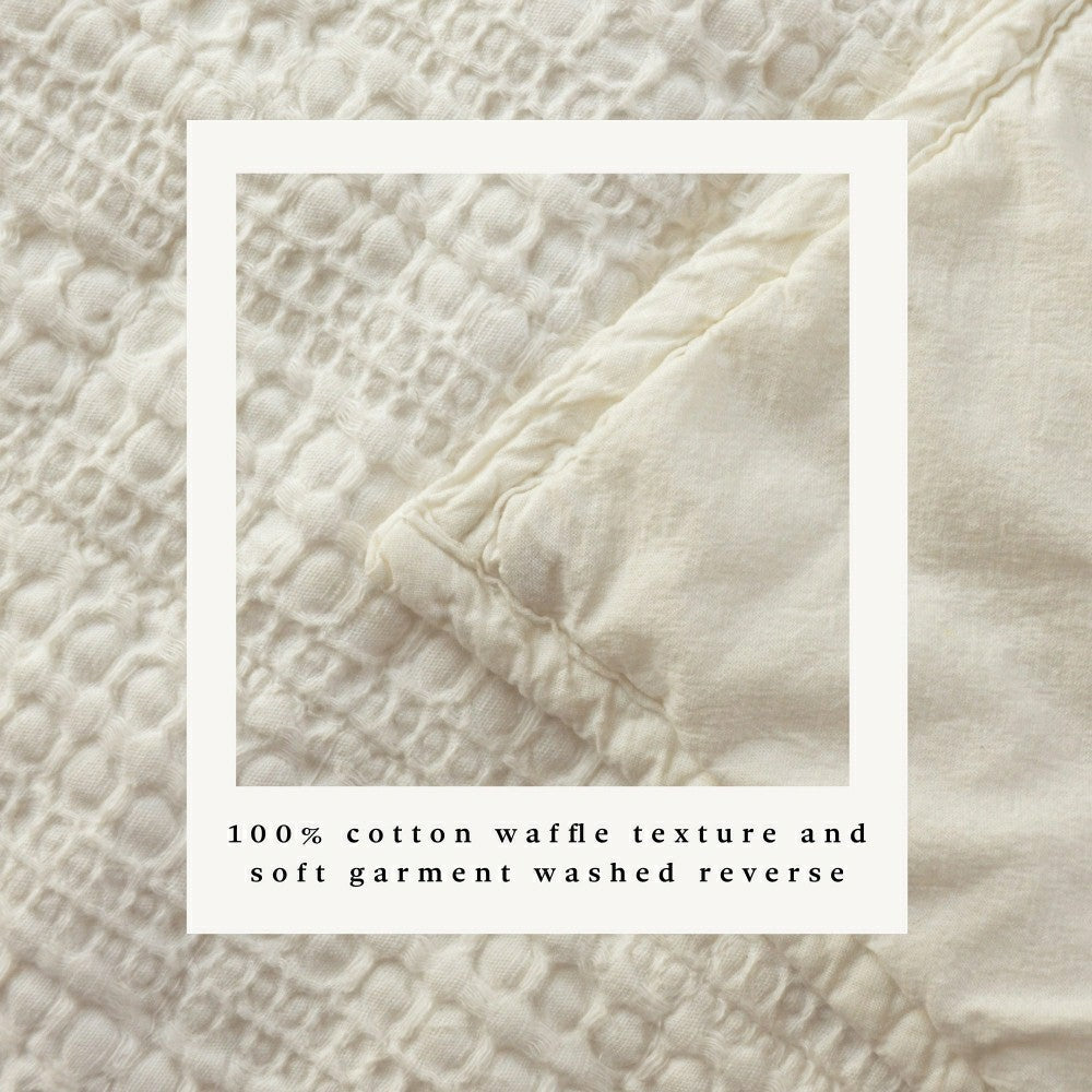 Cotton Honeycomb Waffle Garment Washed Quilt Set | Plow & Hearth
