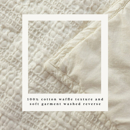 Cotton Honeycomb Waffle Garment Washed Quilt Set | Plow & Hearth