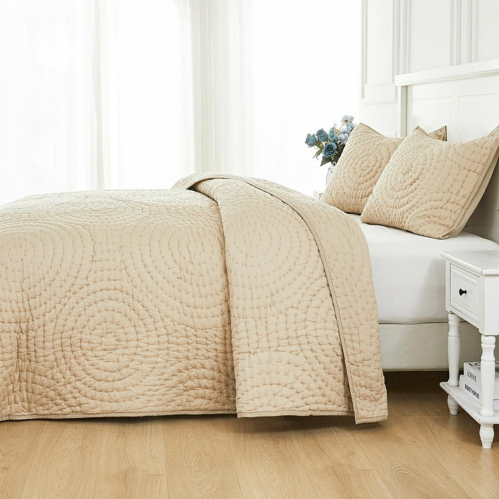 Halo Cotton Voile Hand Stitched Quilt Set | Plow & Hearth