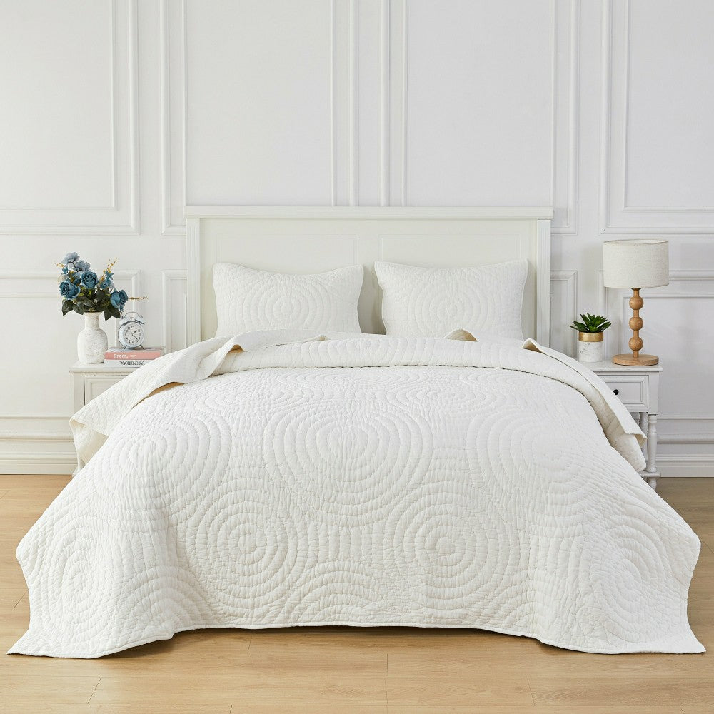 Halo Cotton Voile Hand Stitched Quilt Set | Plow & Hearth
