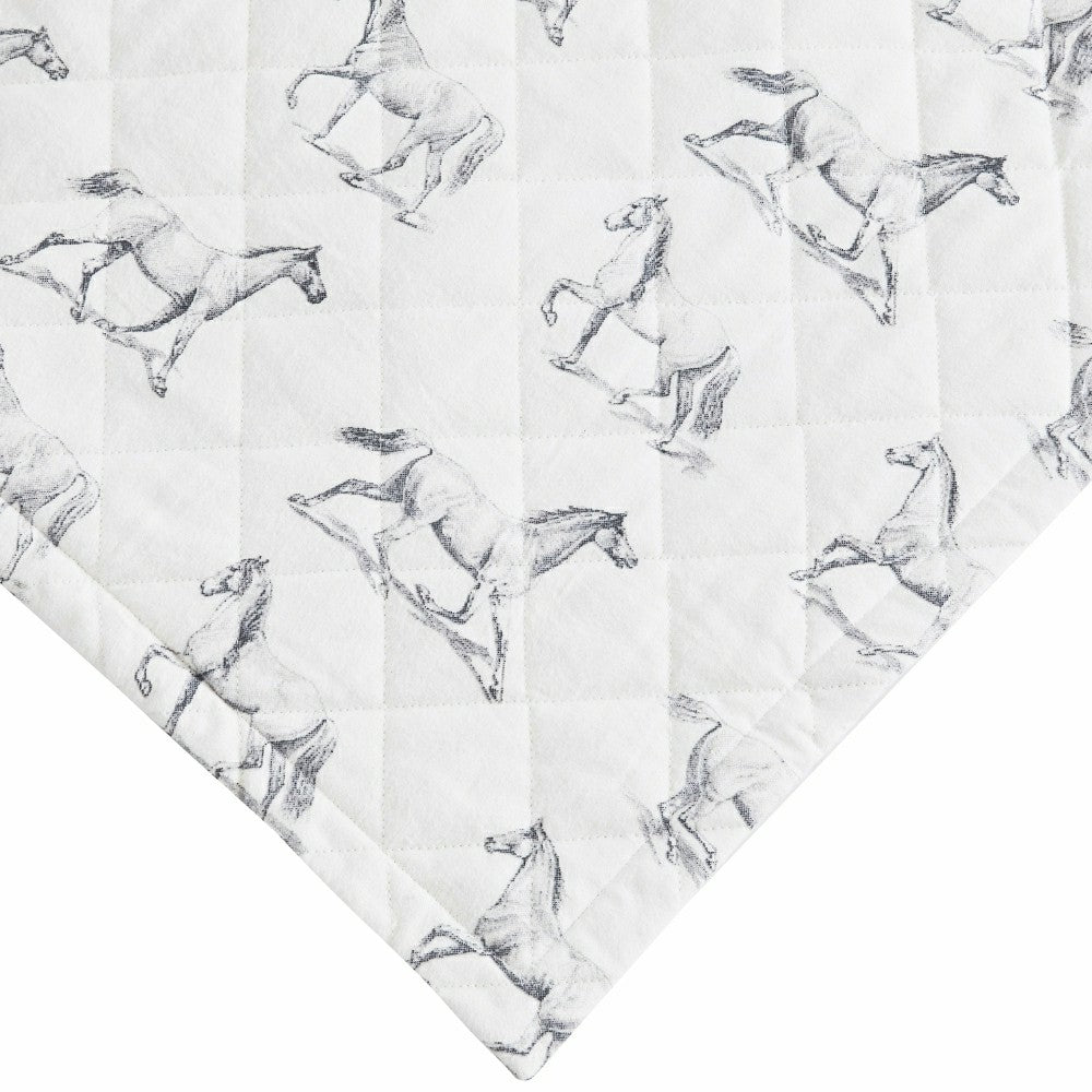 Horses Cotton Flannel Quilt Set | Plow & Hearth