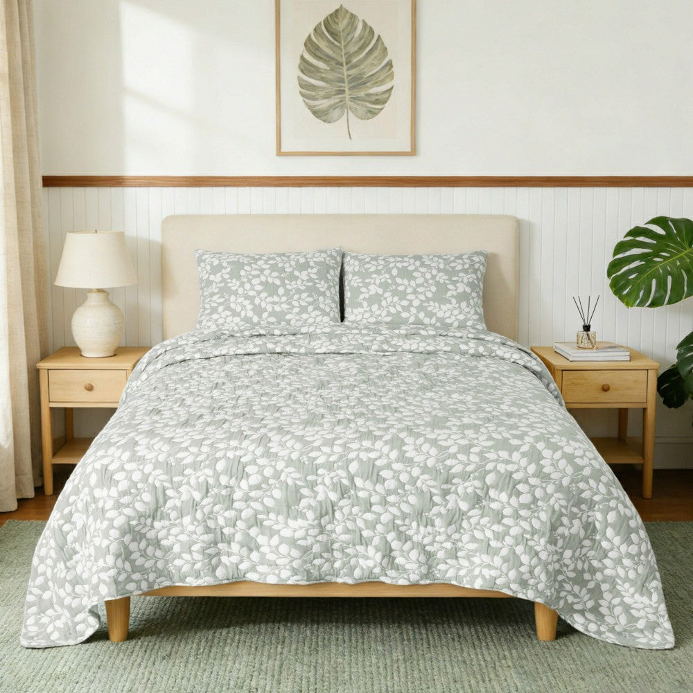 Leaves Reversible Quilt Set | Plow & Hearth