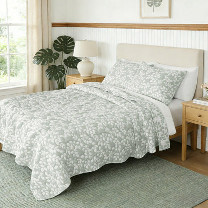 Leaves Reversible Quilt Set | Plow & Hearth