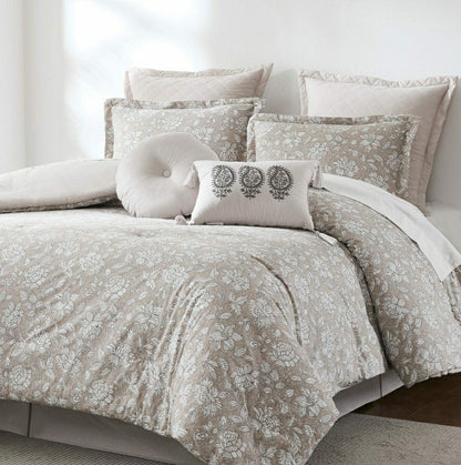 Zara Floral Block Cotton Comforter 8Pc Set | Plow & Hearth