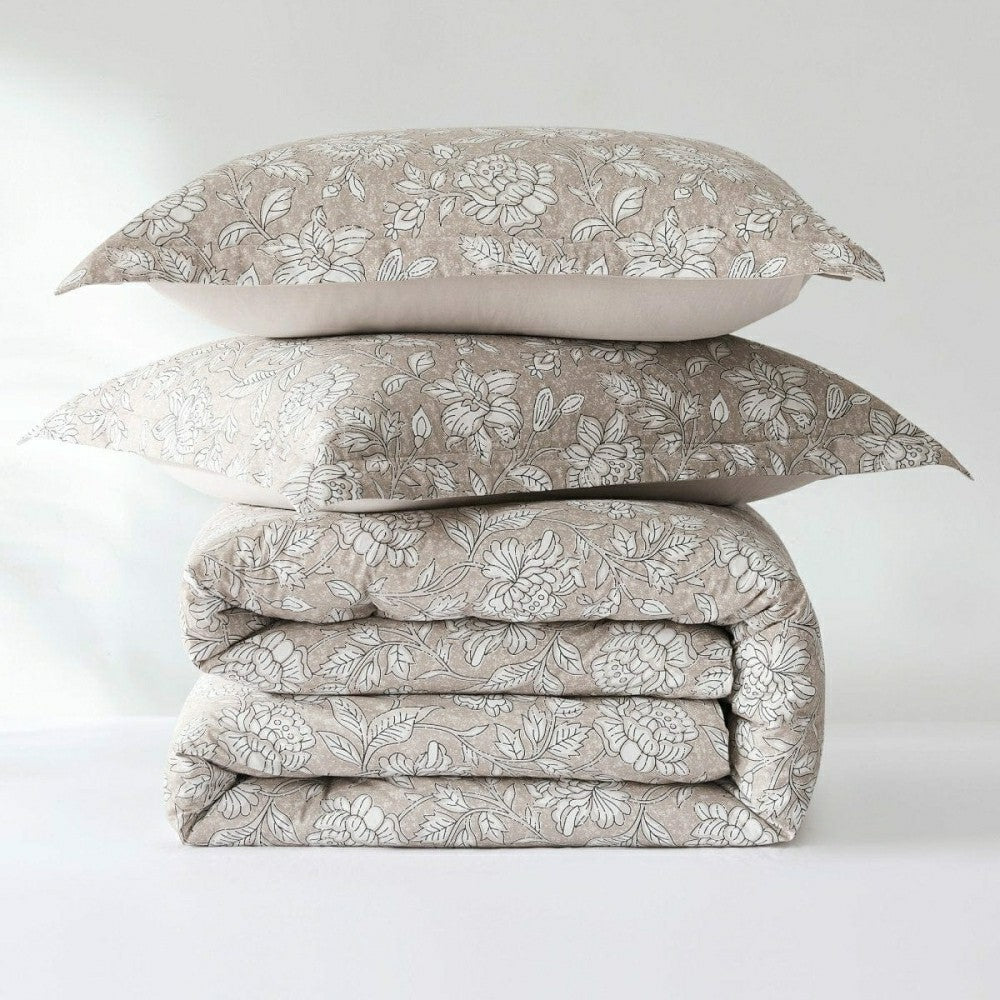 Zara Floral Block Cotton Comforter 8Pc Set | Plow & Hearth