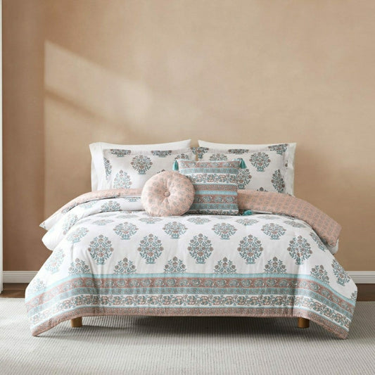 Sofia Flower Block Bouquet Comforter 5Pc Set | Plow & Hearth