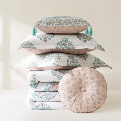 Sofia Flower Block Bouquet Comforter 5Pc Set | Plow & Hearth