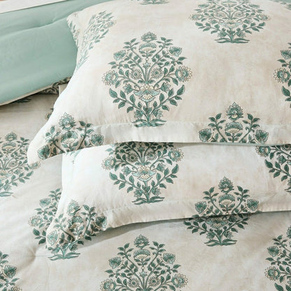 Sofia Flower Block Bouquet Cotton Comforter Set | Plow & Hearth