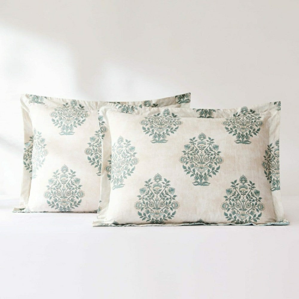 Sofia Flower Block Bouquet Cotton Comforter Set | Plow & Hearth