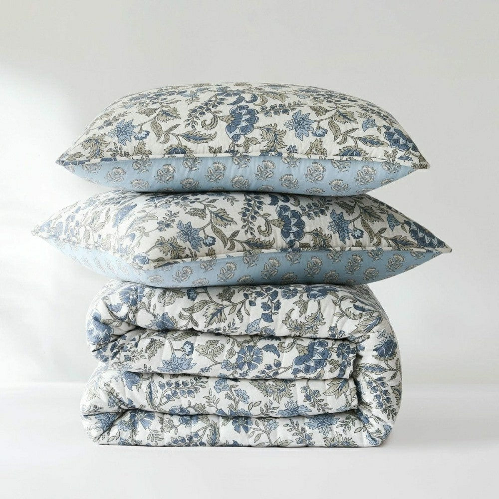 Lillian Block Print Reversible Quilt 6 Set | Plow & Hearth