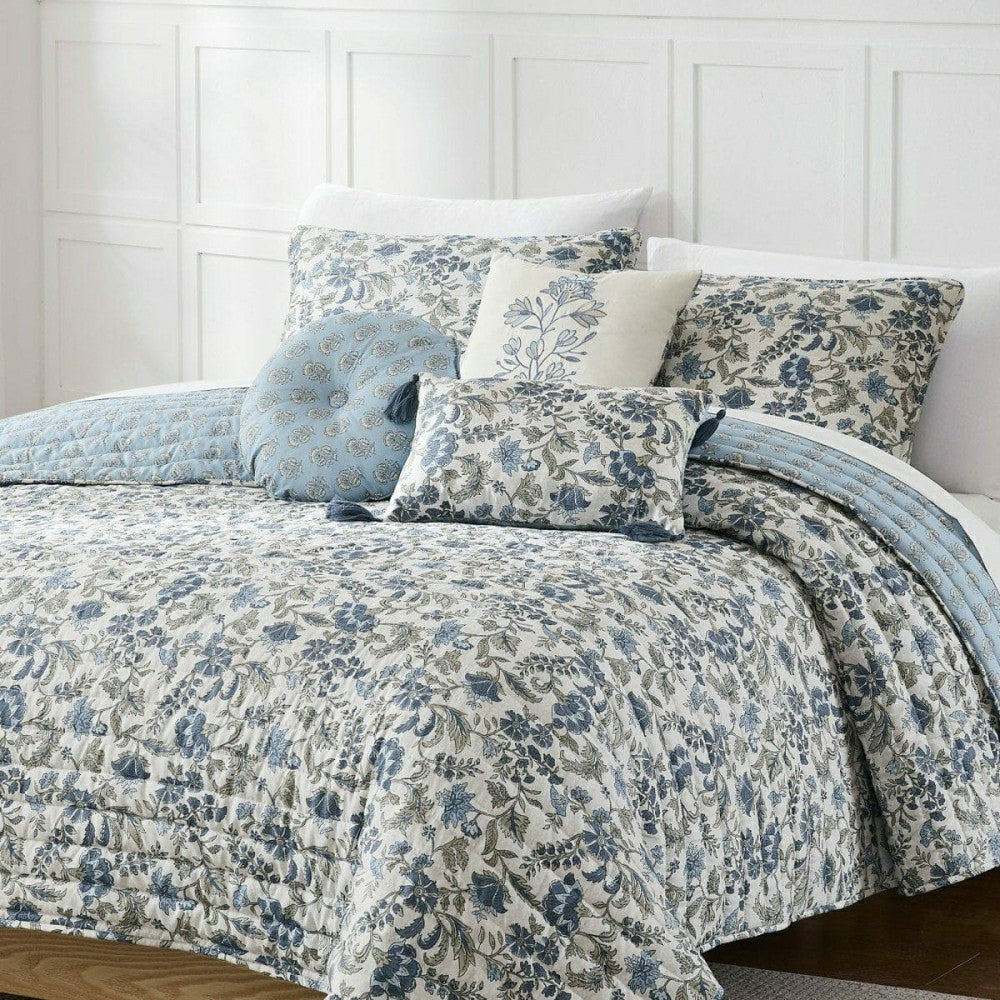 Lillian Block Print Reversible Quilt 6 Set | Plow & Hearth
